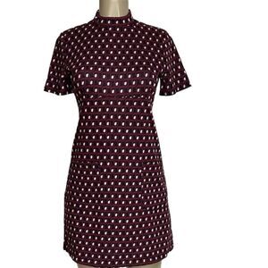 Motivi Sheath Dress Women's Size 6 Red Geometric Print Pockets Mini Made Italy